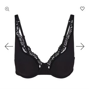 SKIMS Black Lace Trim Bra